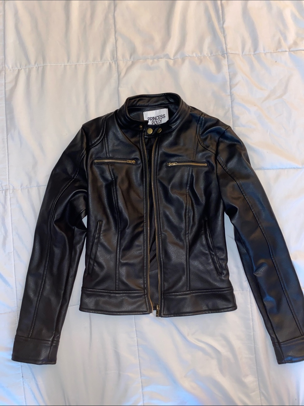 Princess Poly Black Faux Leather Women’s Jacket